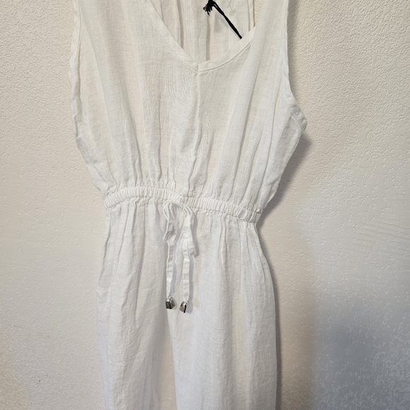 Terzo Millennio White Italian Made Maxi Dress Women's Size Large - Picture 8 of 9